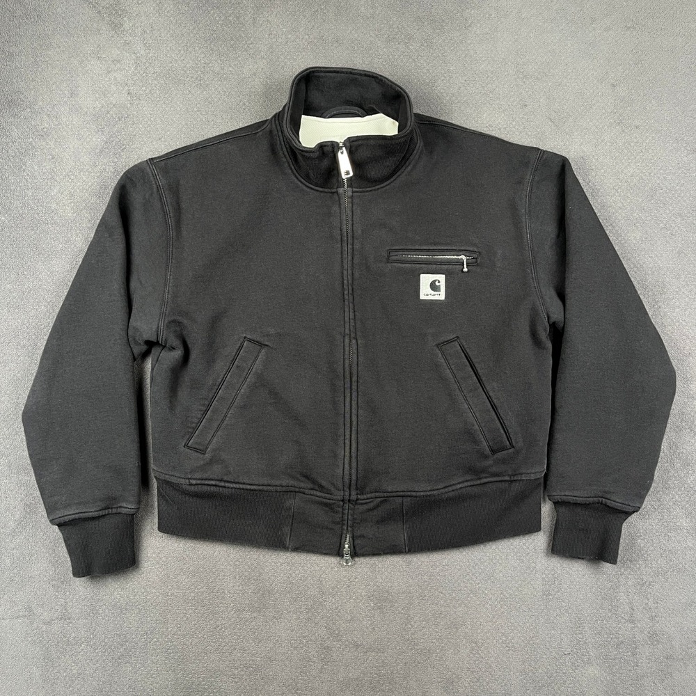 Carhartt WIP Detroit Sweat Jacket Womens Small Black Full Zip Workwear 1035703